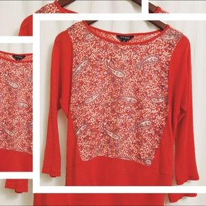 Lucky Brand Bandana Red Paisley Print top - XS
